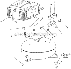 Page A Diagram and Parts List for Type 0 Porter Cable Compressor
